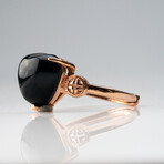 Heart Shaped Rainbow Obsidian // Adjustable Ring in Copper