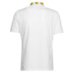 Polo With Logo // White + Yellow (XL)