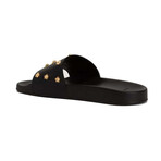 Slides With Stud // Black + Gold (Euro: 39)