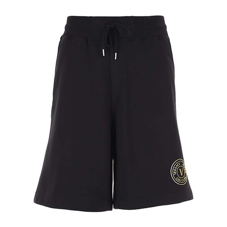 Drawstring Shorts With Logo // Black + Gold (31)