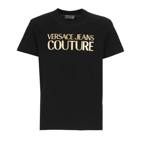 T-Shirt With Logo // Black + Gold (XL)