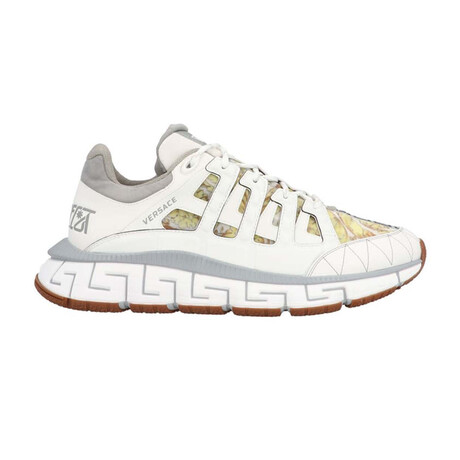 Sneakers With Gold Floral Underlay // White + Gold (Euro: 39)