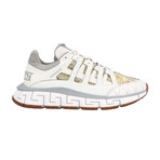 Sneakers With Gold Floral Underlay // White + Gold (Euro: 39)