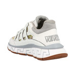 Sneakers With Gold Floral Underlay // White + Gold (Euro: 39)