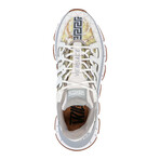 Sneakers With Gold Floral Underlay // White + Gold (Euro: 39)