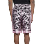 Shorts With Pattern // Pink + Black (30)