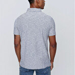 Men's Striped Polo Shirt // Navy Blue + White (3XL)