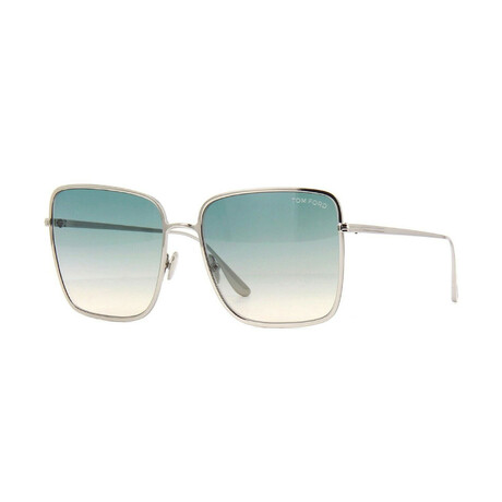 Unisex Heather Square Sunglasses // Palladium + Green Gradient