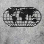 World Map Globe (47.2"H x 18.5"W)