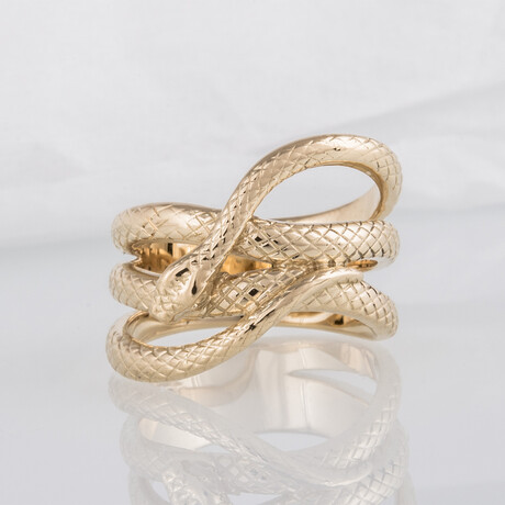 Coiled Snake Ring // Gold (6)