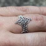 Twisted Knot Norse Ring // Silver (11)