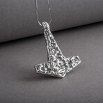 Rough Thor's Hammer Mjolnir Pendant // Silver