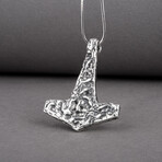 Rough Thor's Hammer Mjolnir Pendant // Silver