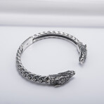 Sterling Silver Wolves Bracelet // Silver