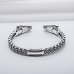 Sterling Silver Wolves Bracelet // Silver