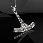 Ukko Thor's Hammer Mjolnir Pendant // Silver