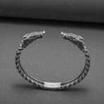 Sterling Silver Wolves Bracelet // Silver