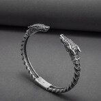 Sterling Silver Wolves Bracelet // Silver