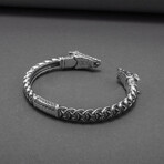 Sterling Silver Wolves Bracelet // Silver