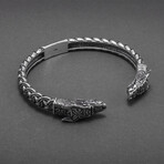 Sterling Silver Wolves Bracelet // Silver