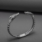 Sterling Silver Wolves Bracelet // Silver