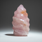 Genuine Polished Rose Quartz Flame Freeform
