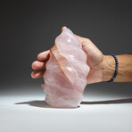 Genuine Polished Rose Quartz Flame Freeform