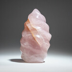 Genuine Polished Rose Quartz Flame Freeform