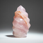 Genuine Polished Rose Quartz Flame Freeform