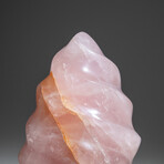 Genuine Polished Rose Quartz Flame Freeform