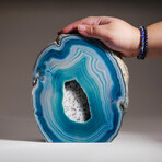 Genuine Banded Blue Agate Geode