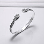 Sterling Silver Ravens Symbol Bracelet // Silver