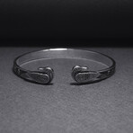 Sterling Silver Ravens Symbol Bracelet // Silver