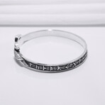 Sterling Silver Ravens Symbol Bracelet // Silver
