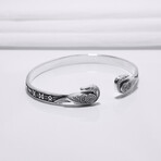 Sterling Silver Ravens Symbol Bracelet // Silver