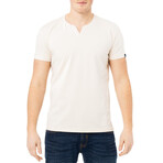 Basic V Notch T Shirts // Sand (L)