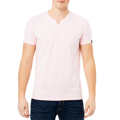 Basic V Notch T Shirts // Baby Pink (S)