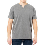 Basic V Notch T Shirts // Charcoal (2XL)