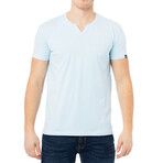 Basic V Notch T Shirts // Dusty Blue (2XL)