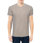 Basic V Neck T Shirts // Sand (2XL)