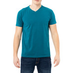 Basic V Neck T Shirts // Teal (2XL)