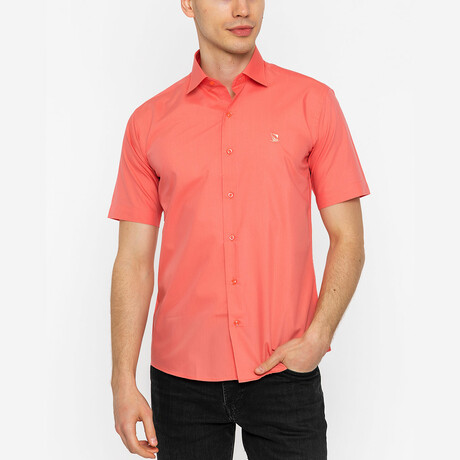 David Short Sleeve Button Up // Orange (S)