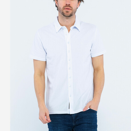 Travis Short Sleeve Button Up // White (S)