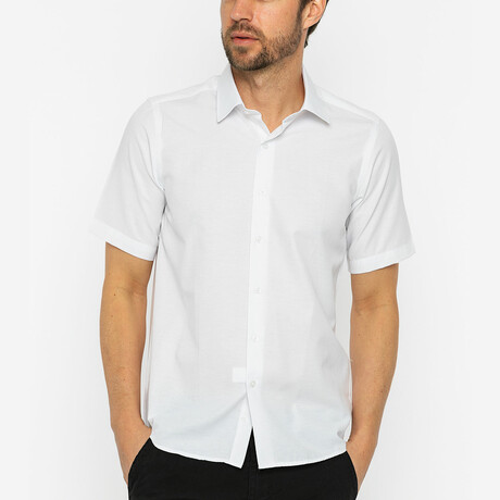 Jose Kevin Short Sleeve Button Up // White (S)