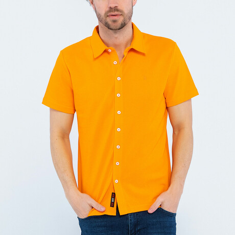 George Short Sleeve Button Up // Orange (S)