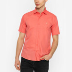 David Short Sleeve Button Up // Orange (L)