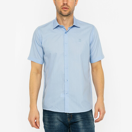 Bruce Short Sleeve Button Up // Blue (S)