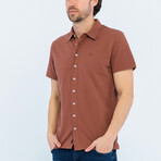 Isaiah Short Sleeve Button Up // Brown (S)