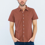 Isaiah Short Sleeve Button Up // Brown (2XL)