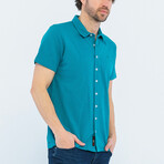 Evan Short Sleeve Button Up // Oil (M)